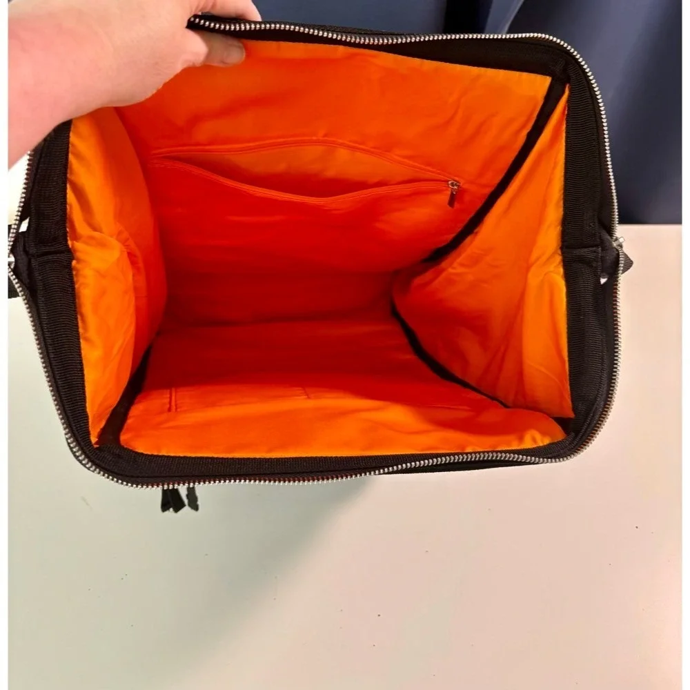 Koi Design A184 Backpack Black Orange Lining Medical Utility Bag Travel Gorpcore